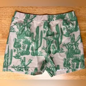 Kate Quinn Boys Cactus Green Print Lined Swim Shorts Pull On Size 4T